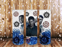 Blue Glitter Supernatural 20 oz tumbler