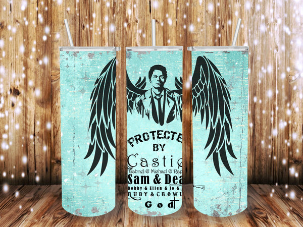 Protected by castiel 20 oz tumbler
