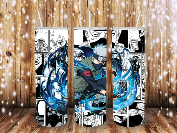 Grey Naruto- Kakashi Hatake comic 20 oz Tumbler