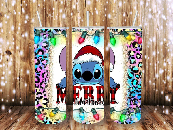 Merry Christmas Stitch 20 oz tumbler