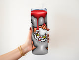 Pennywise face Puffy/Silver 20 oz Tumbler