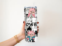 Anime Pink hair girl Power 20 oz tumbler