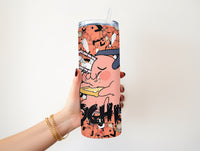 Pochita eating 20 oz tumbler