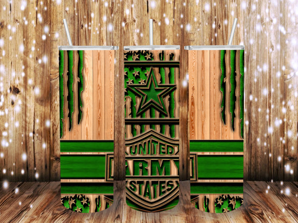 Wooden Army 20 oz tumbler