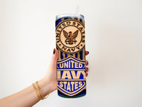 Wooden Navy 20 oz tumbler