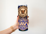 Wooden Navy 20 oz tumbler