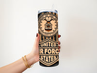 Wooden Air Force 20 oz tumbler