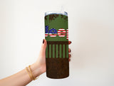 American Flag Jeep 20 oz Tumbler