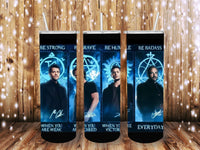 Blue Glow Supernatural 20 oz tumbler
