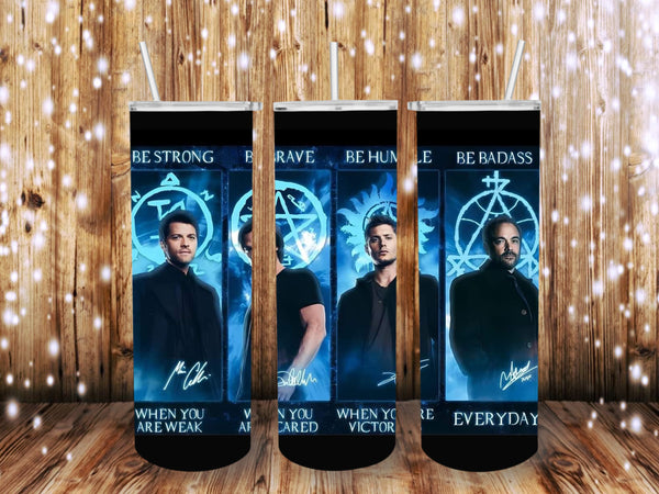 Blue Glow Supernatural 20 oz tumbler