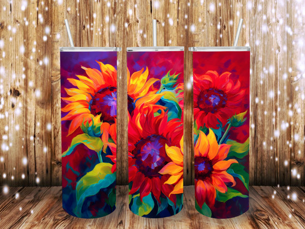 Colorful Sunflowers 20 oz tumblers
