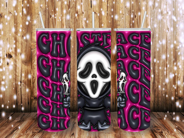 Ghost face Full Puffy 20 oz Tumbler