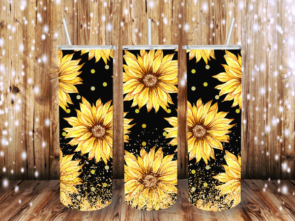 Golden glitter Sunshine 20 oz tumbler