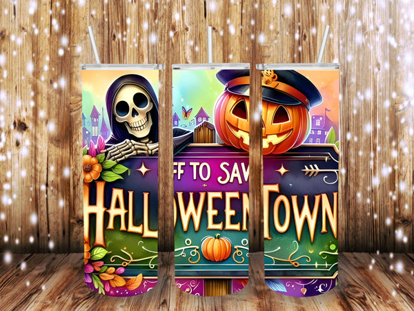 Off to save Halloweentown Pumpkin 20 oz Tumbler