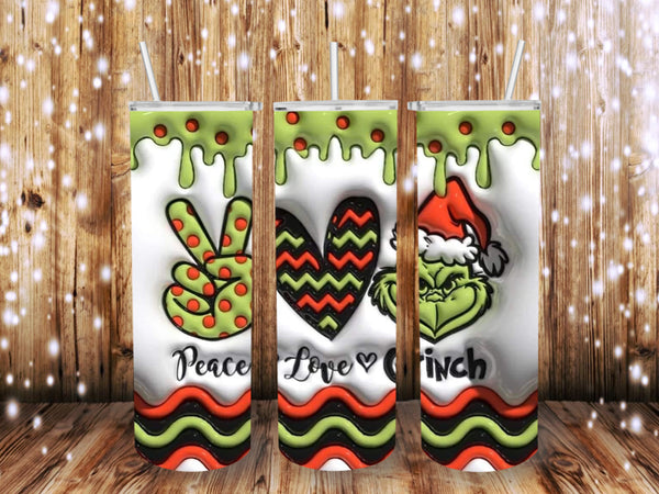 Peace Love Grinch 20 oz Tumbler