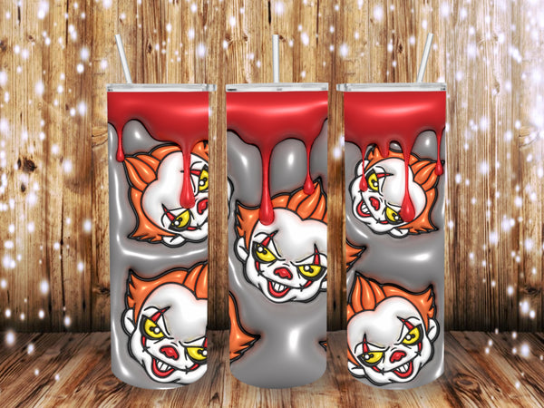 Pennywise face Puffy/Pewter 20 oz Tumbler