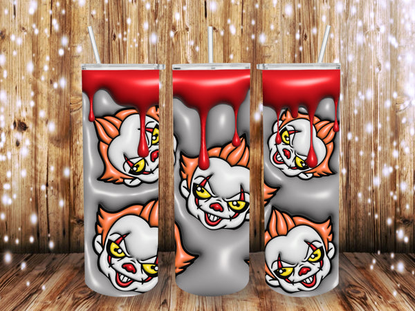 Pennywise face Puffy/Silver 20 oz Tumbler